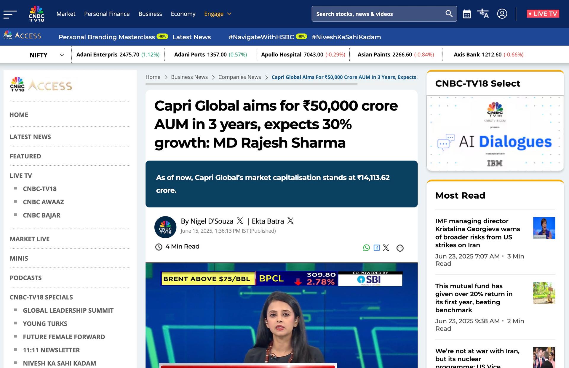 Capri Global aims for ₹50,000 crore AUM in 3 years, expects 30% growth: MD Rajesh Sharma