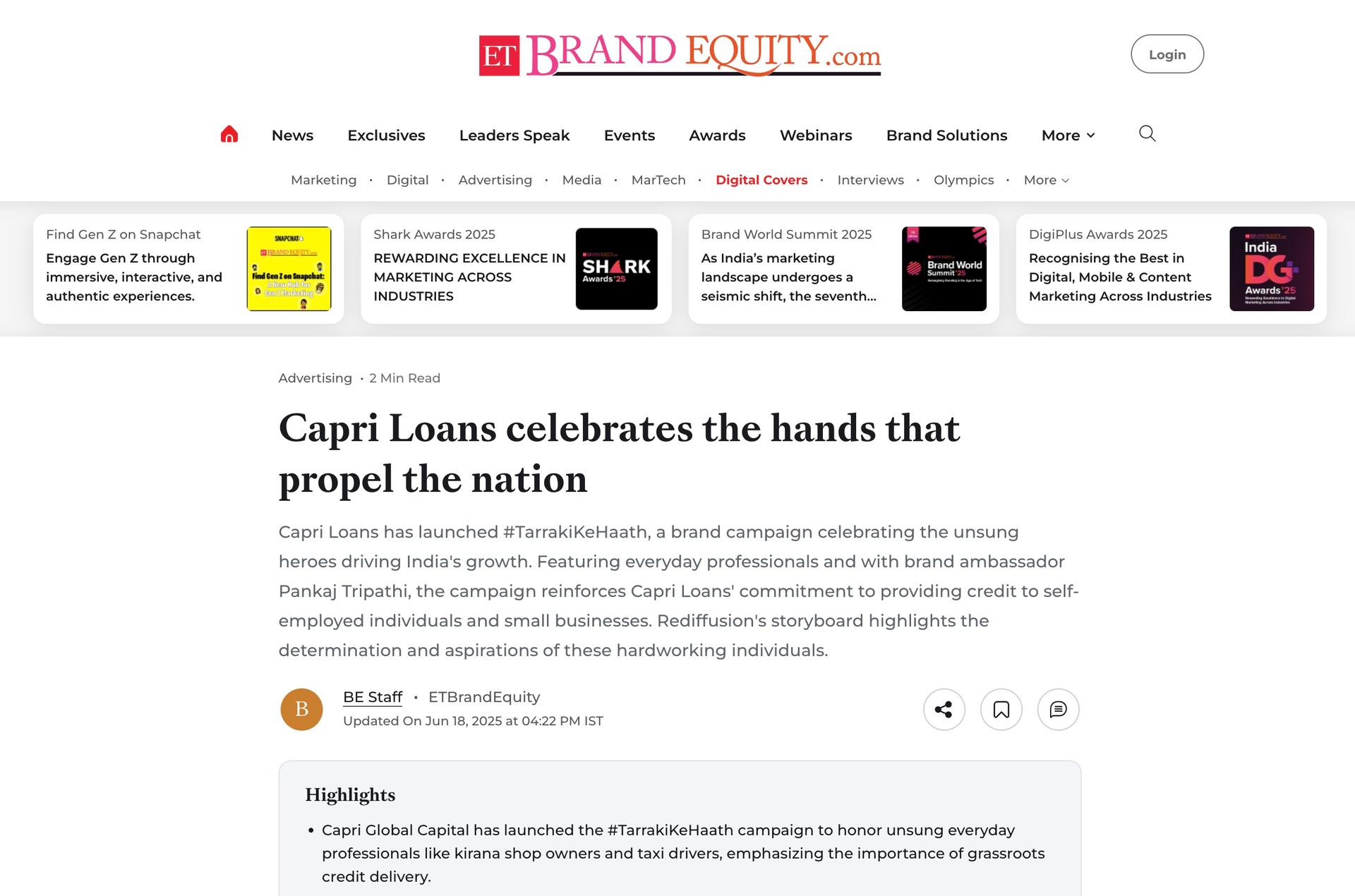 Capri Loans celebrates the hands that propel the nation