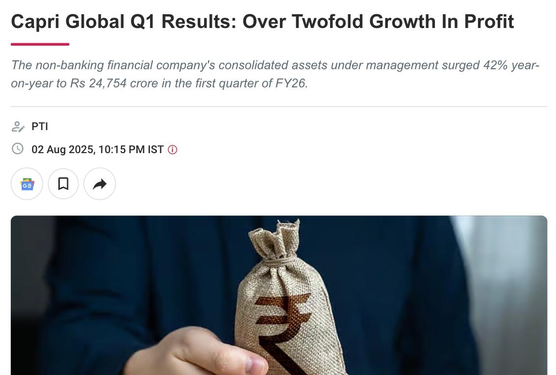 Capri Global Q1 Results: Over Twofold Growth In Profit