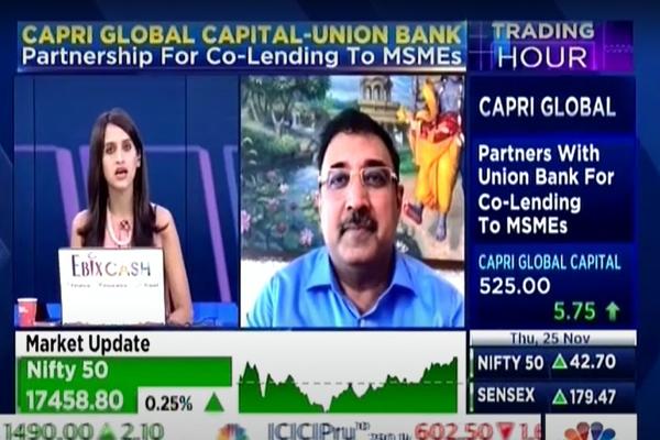 CNBC TV18| Capri Global Capital Limited partners with Union Bank India for Co-Lending to MSMEs